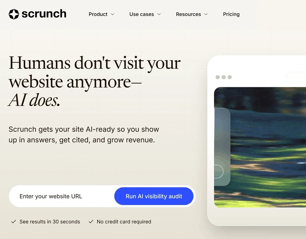 Scrunch homepage
