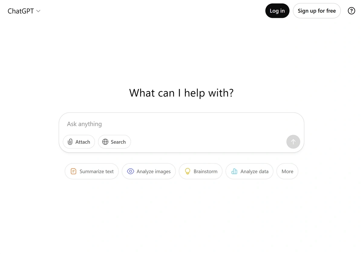 ChatGPT homepage
