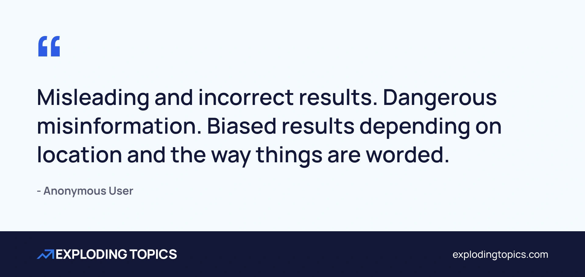 Quote: AI Overviews provide "misleading and incorrect results"