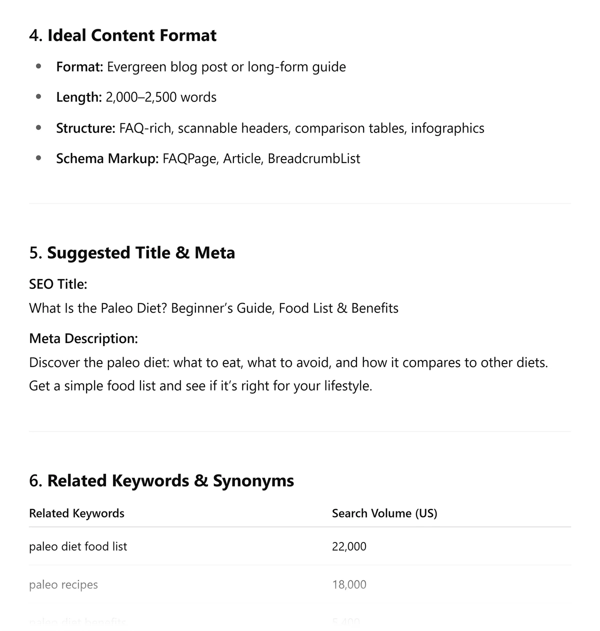 Related keywords suggested by ChatGPT for an example seed keyword
