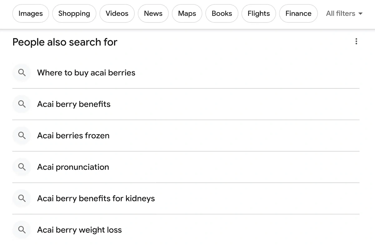 Old version of People Also Ask For displayed in search results
