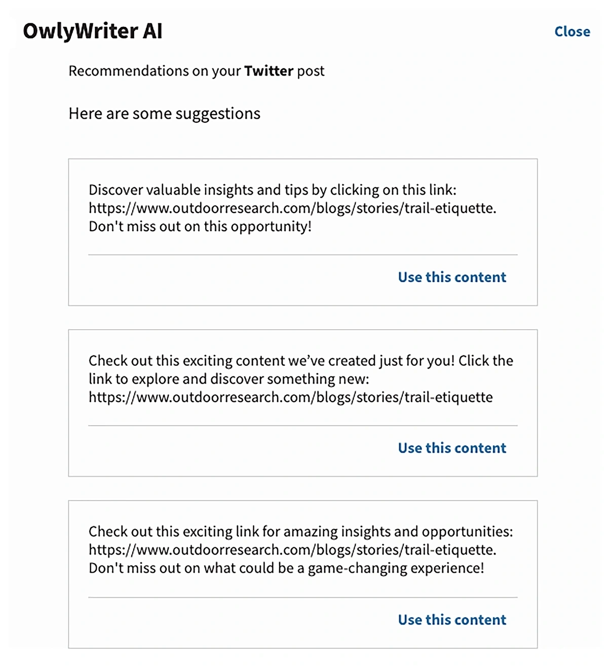 hootsuite owlywriter ai recommendations