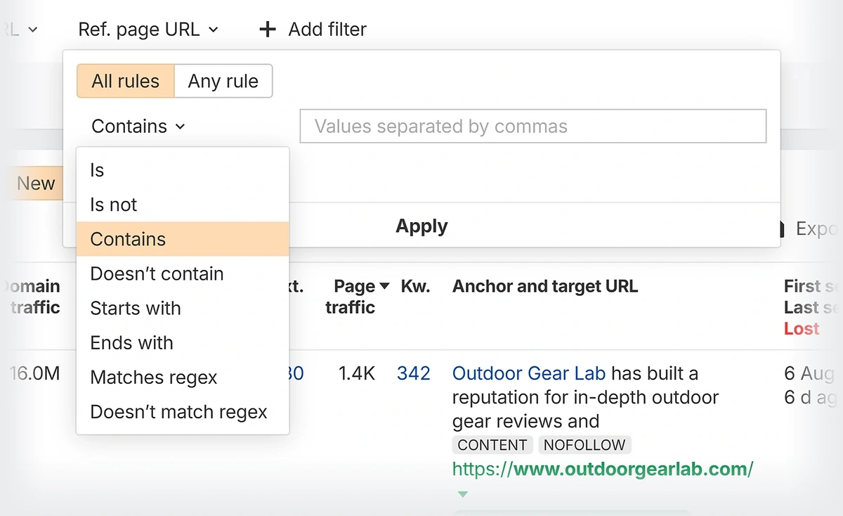 ahrefs backlinks rules