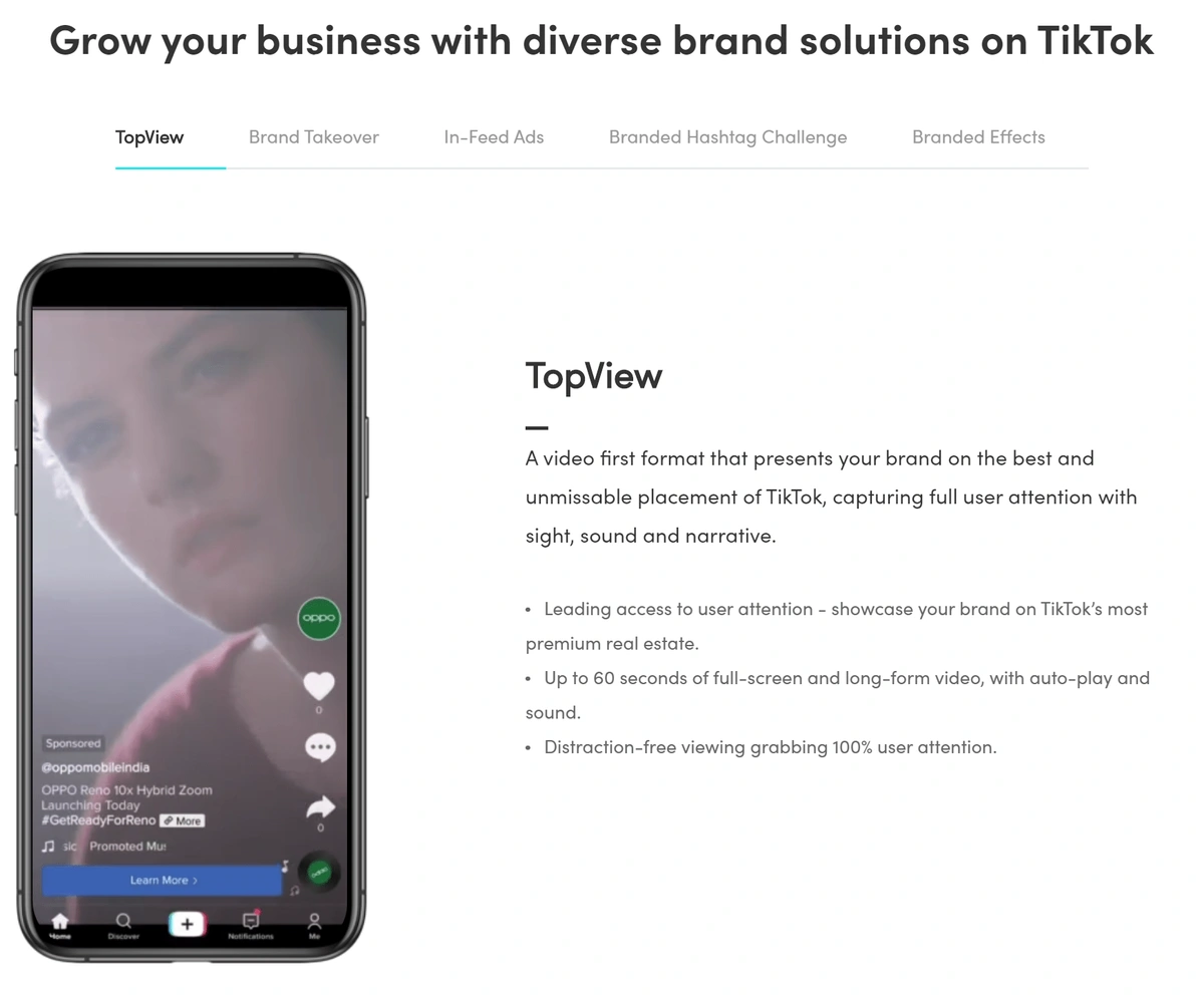 tiktok ad solutions screenshot