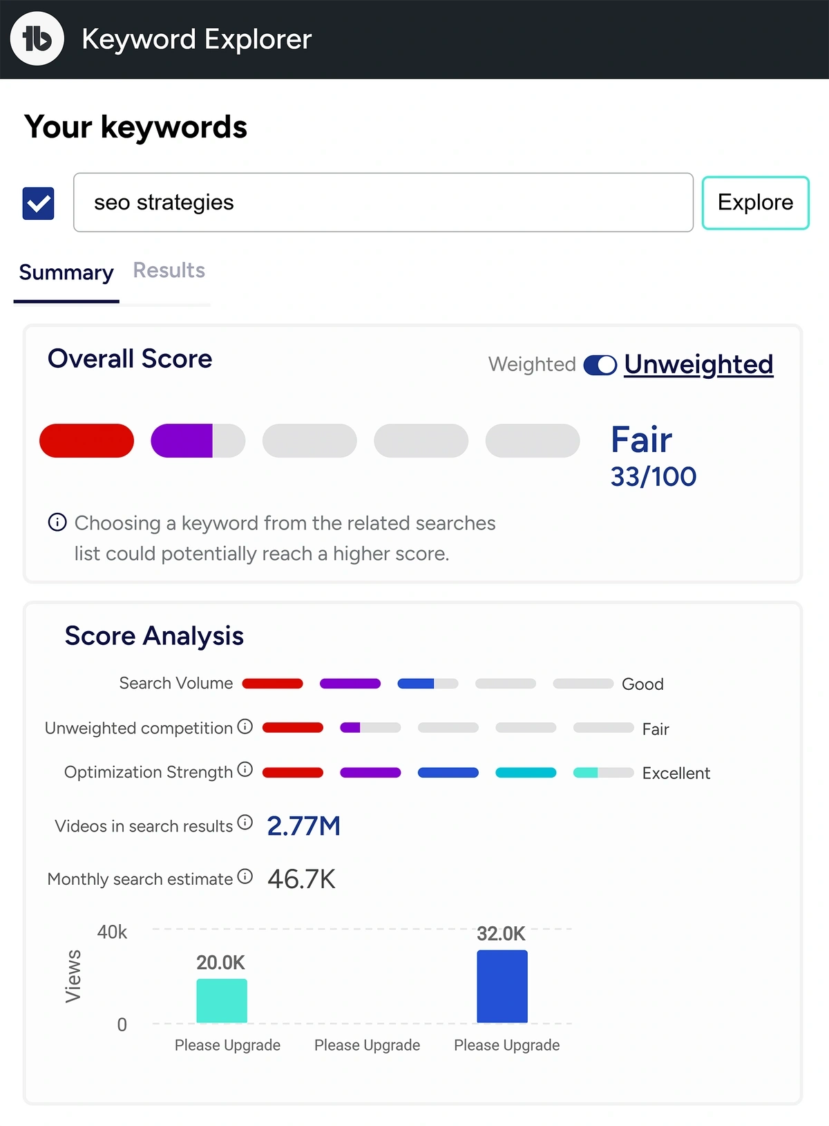 TubeBuddy keyword explorer