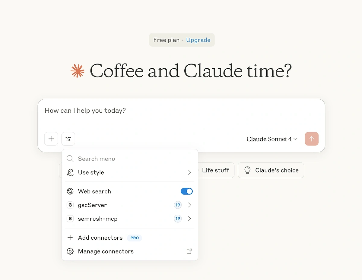 MCP servers connected to Claude desktop