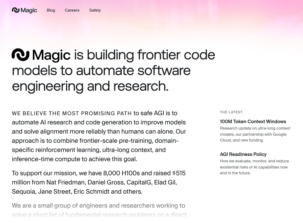 Magic AI homepage
