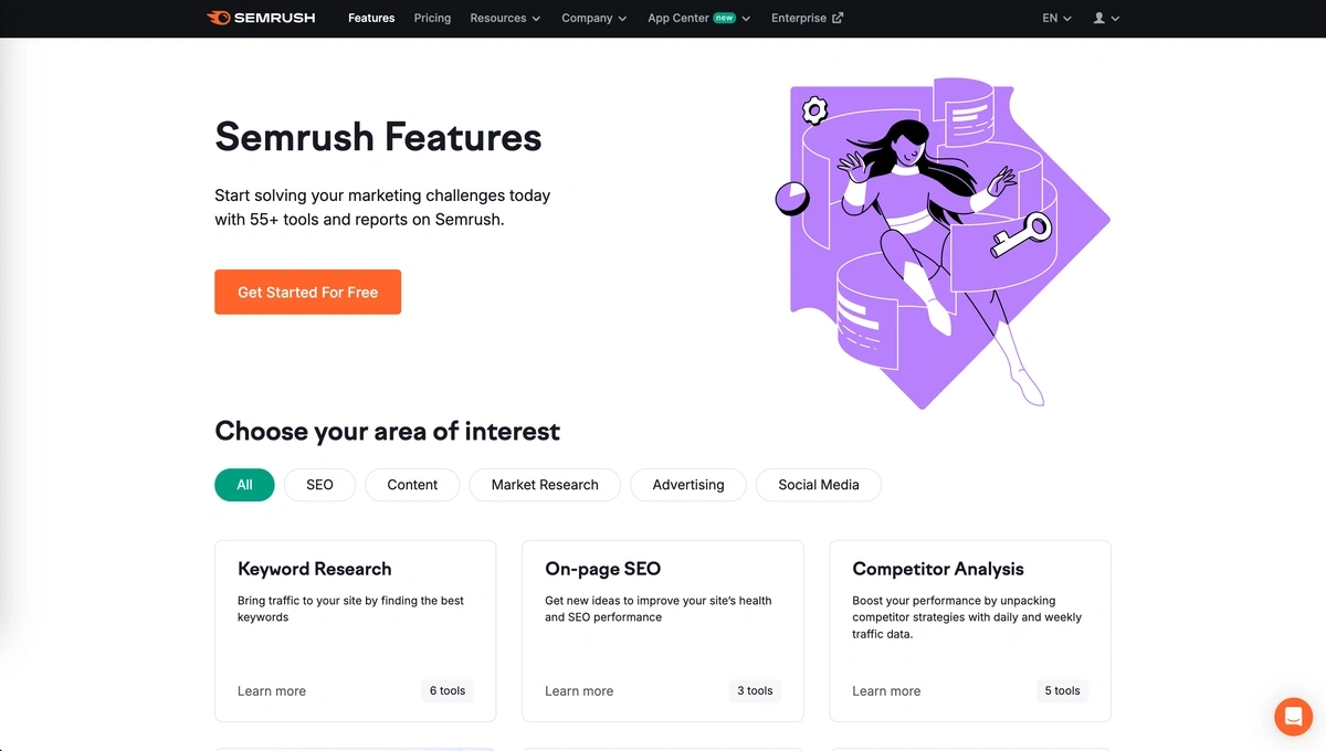 Semrush screenshot