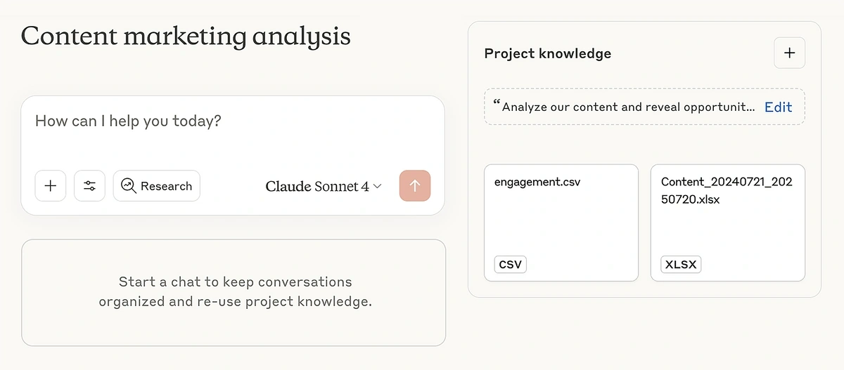 Example of a Claude project