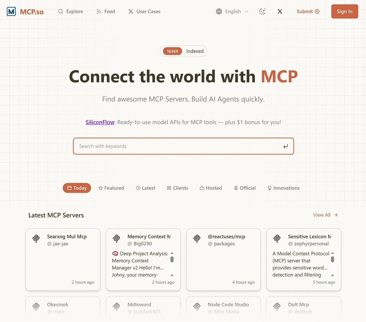MCP.so MCP server directory