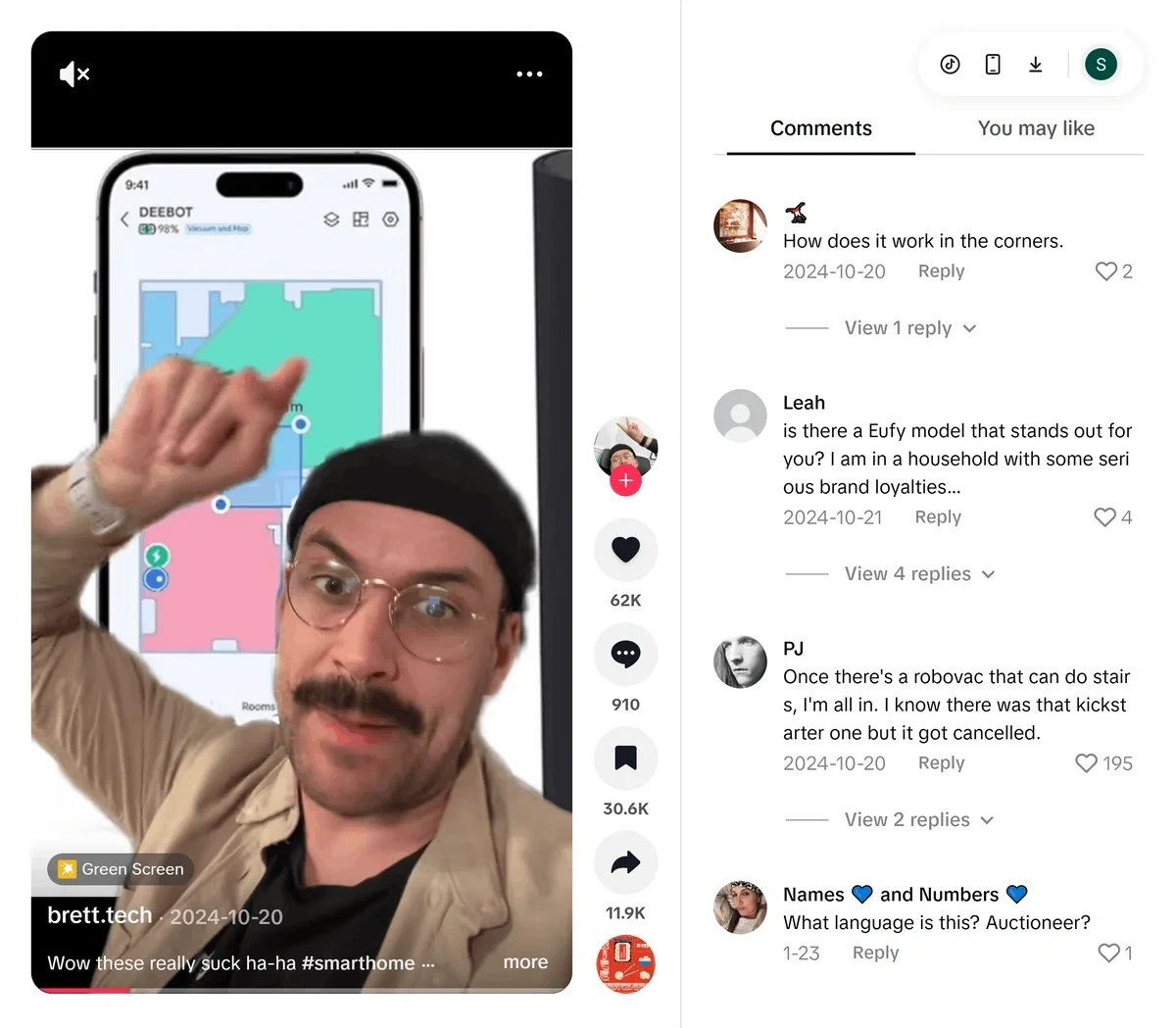 TikTok video comments