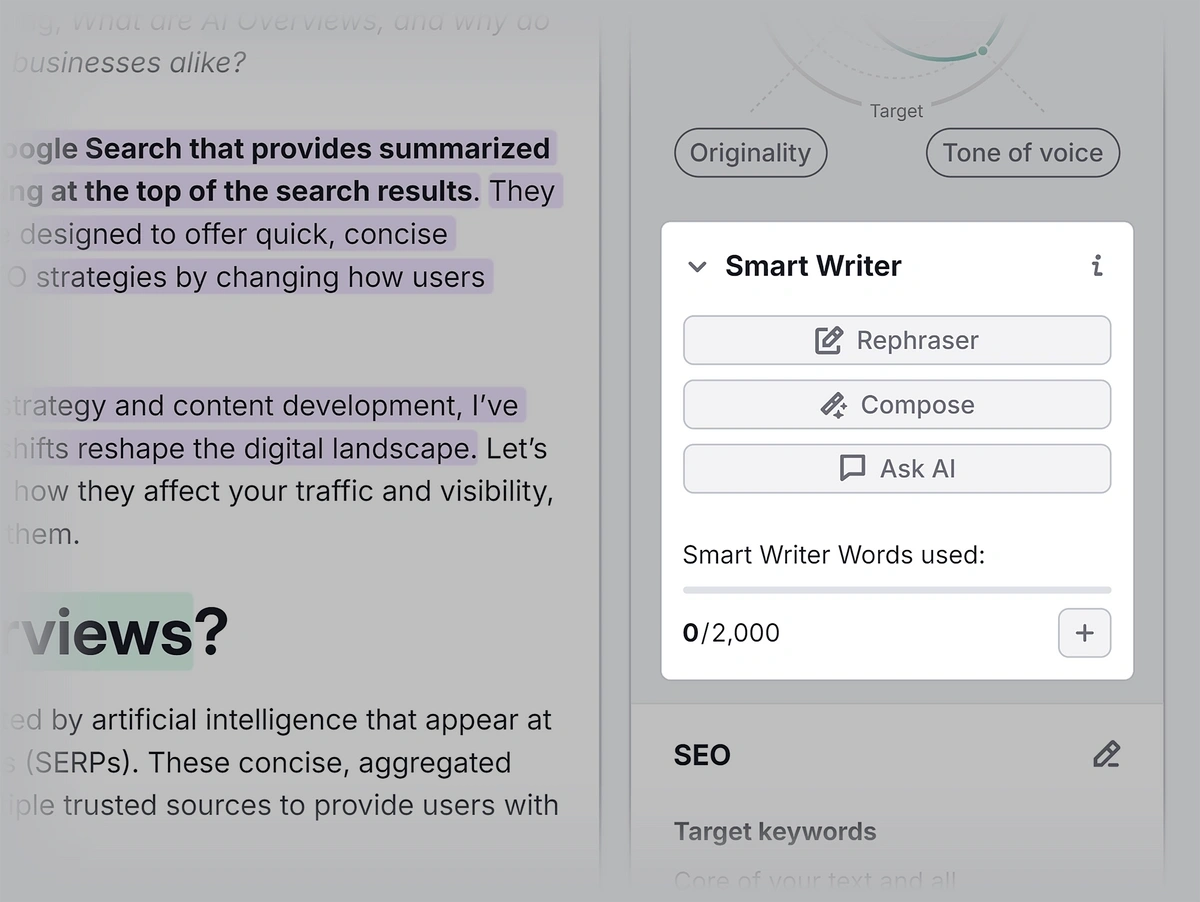 Semrush smart writer