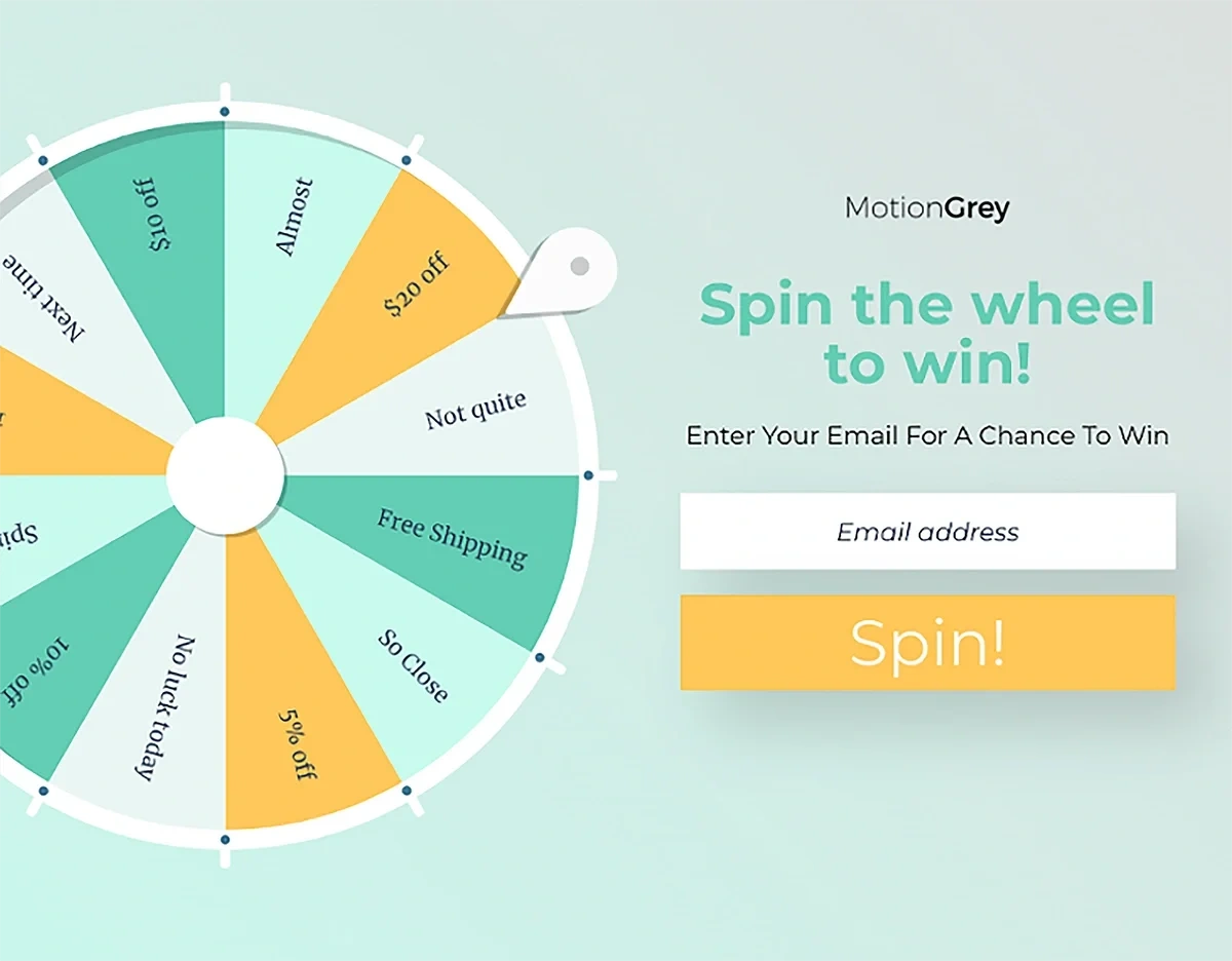discount wheel example
