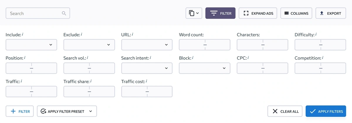 paid traffic filters