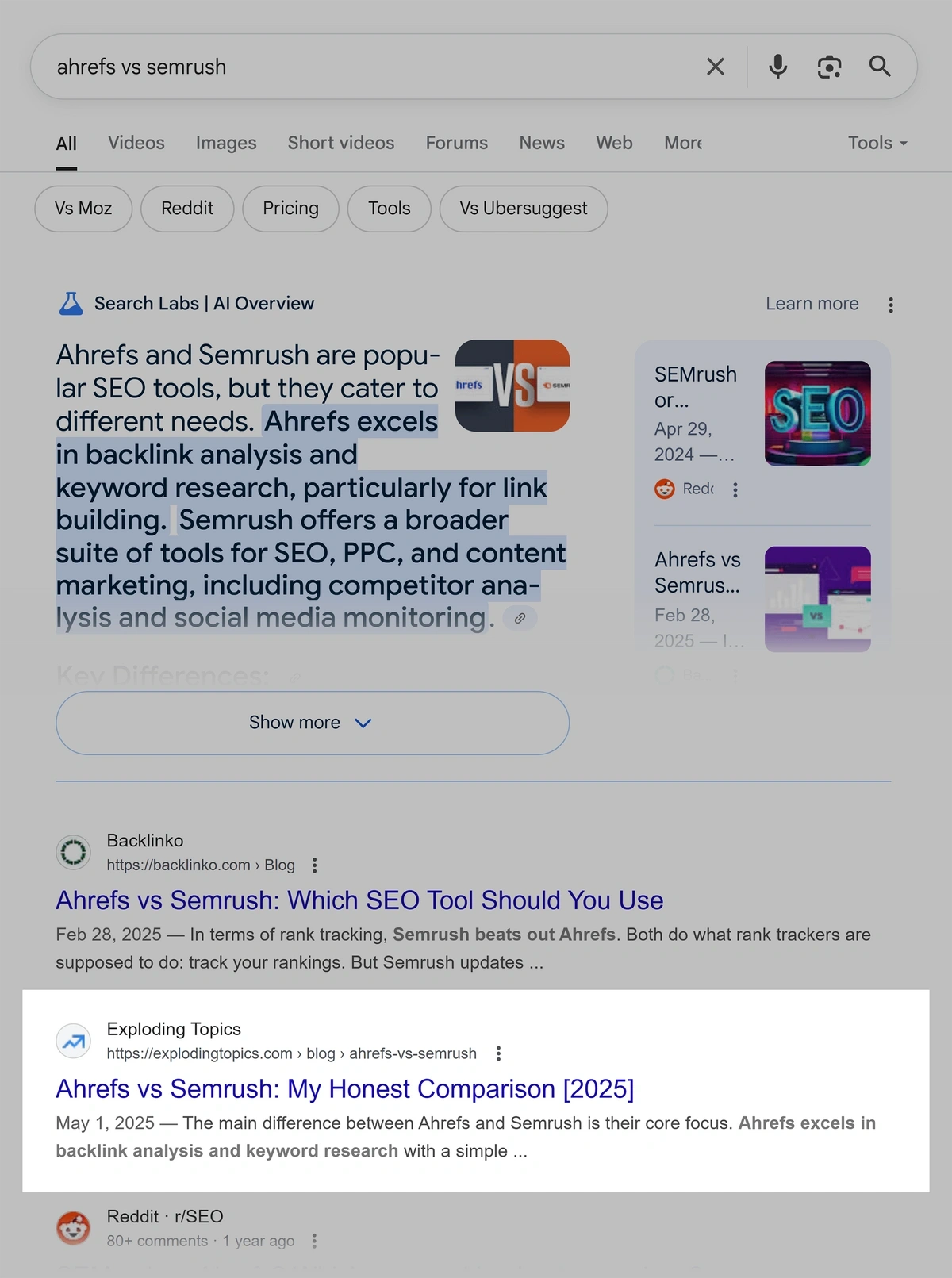 Title of a ranking URL on Google optimized for relevance and clicks