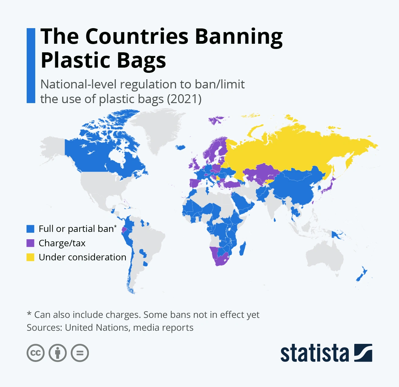 map showing countries banning plastic bags