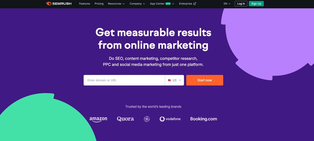 Semrush homepage