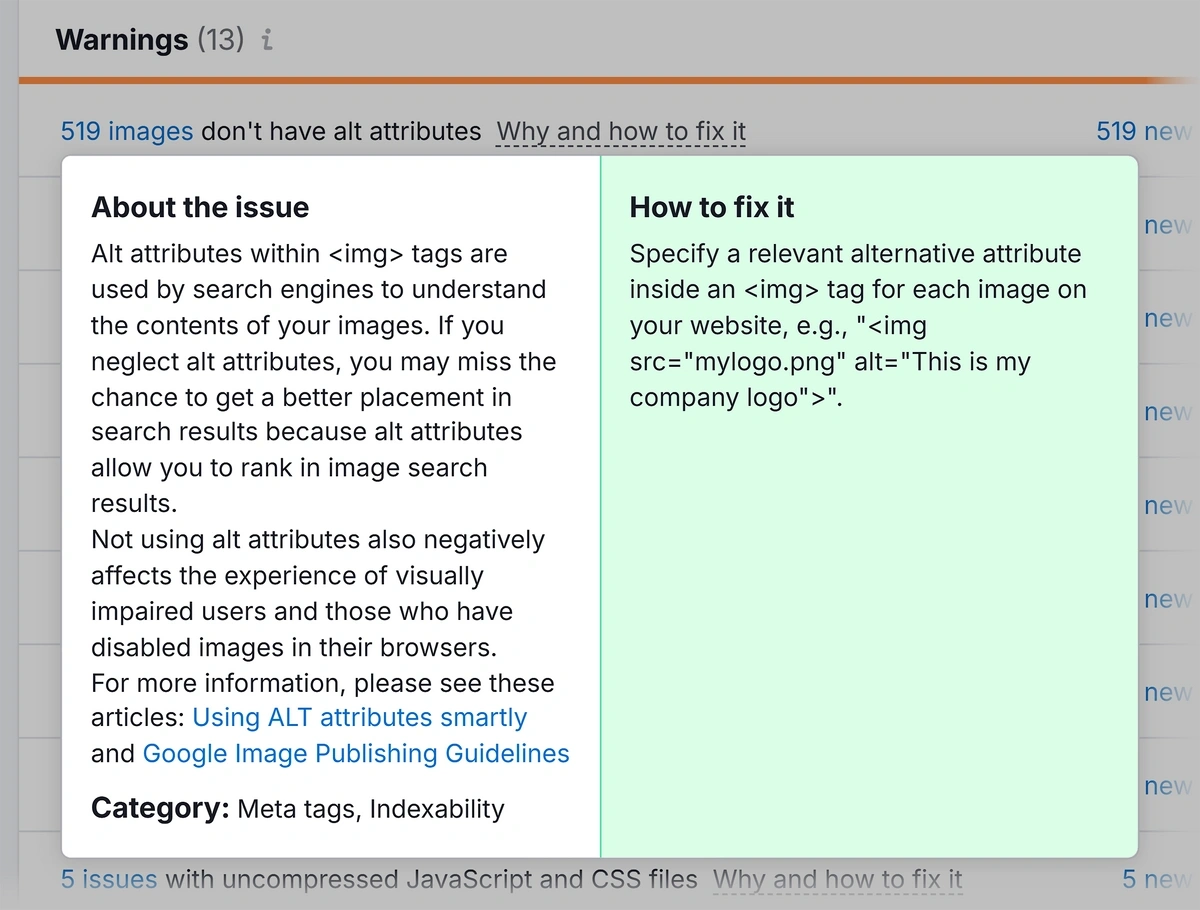 How to fix Issues in Semrush Site Audit