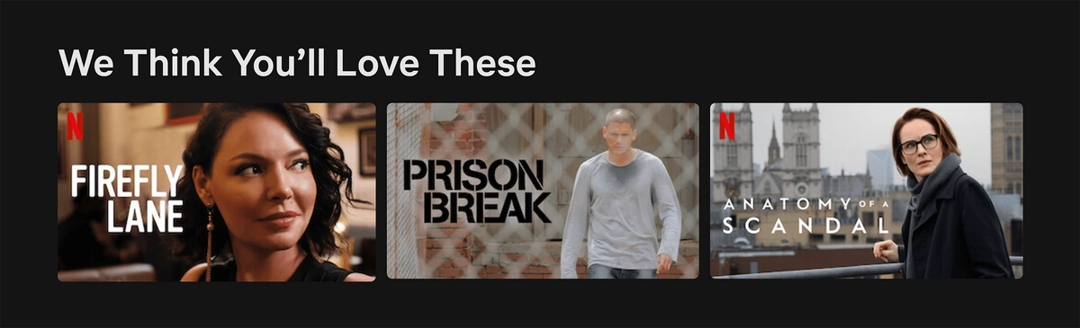 An example of Netflix’s recommendation system