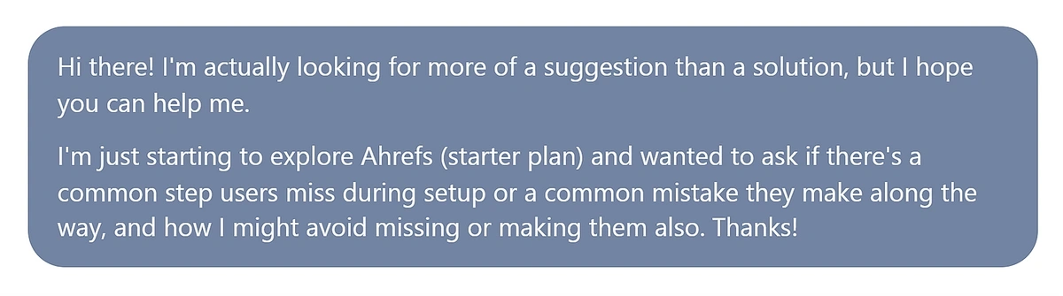 Asking Ahrefs support a question