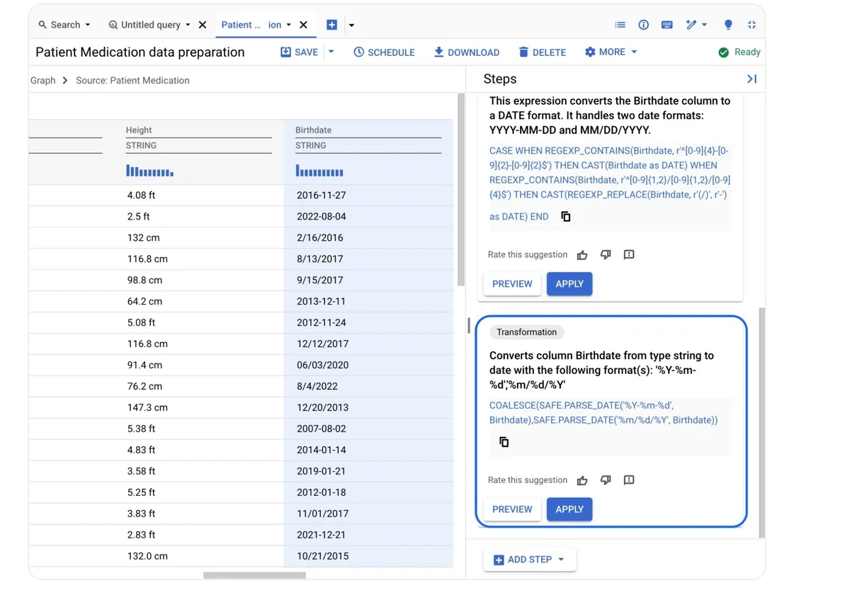 Google AI tool BigQuery being used to prepare data