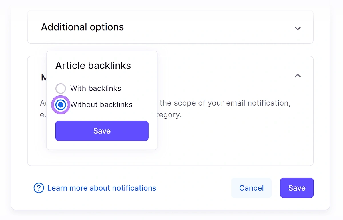 Setting up email alert preferences in Semrush Brand Monitoring