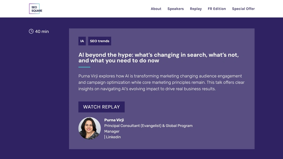 One of the SEO Square talks available to view online