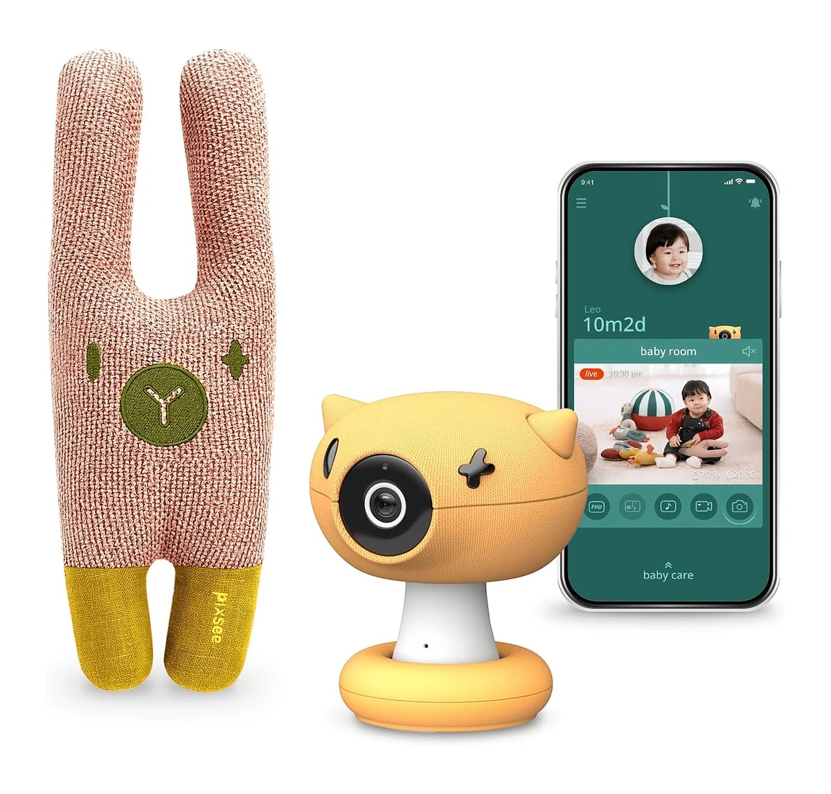The Pixsee Play Smart Baby Camera and AI‑linked soft toy