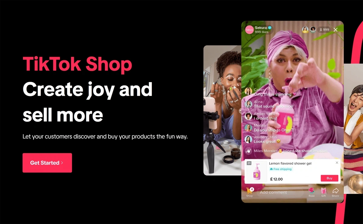 Example video still of a live TikTok Shop sale in progress