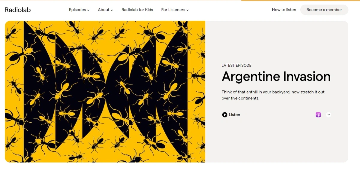 screenshot of RadioLab