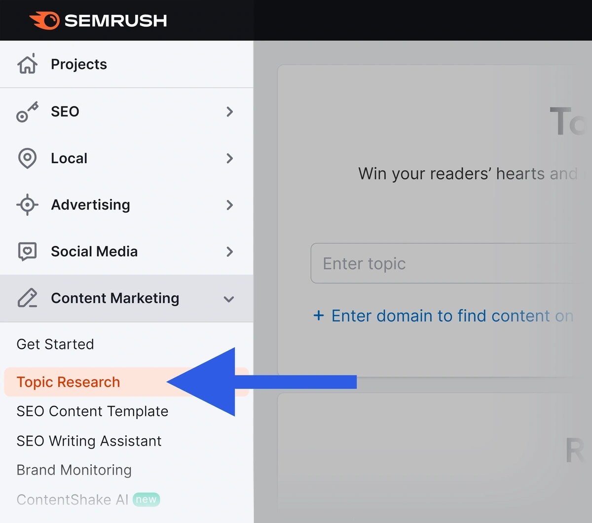 Semrush Topic Research