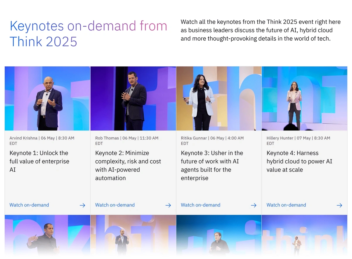 Keynote addresses from IBM Think 2025 available on demand