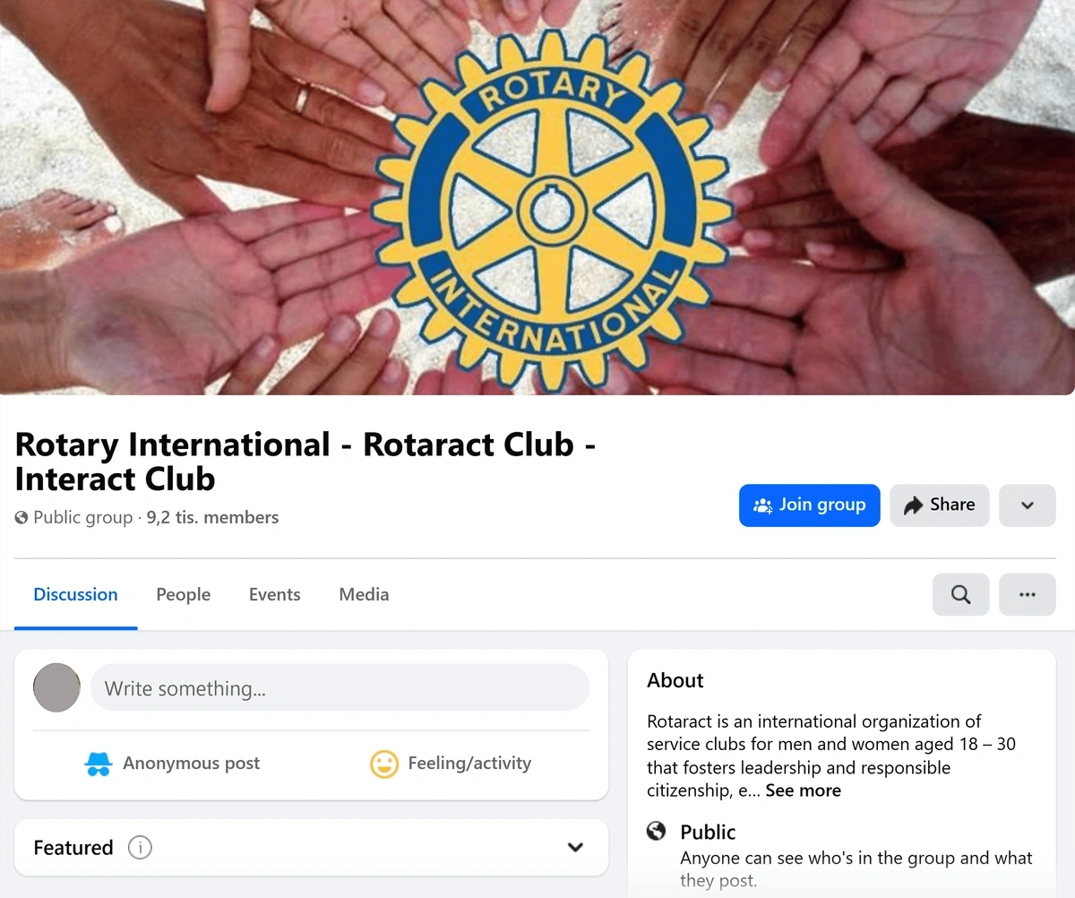 Facebook Group for Rotary International