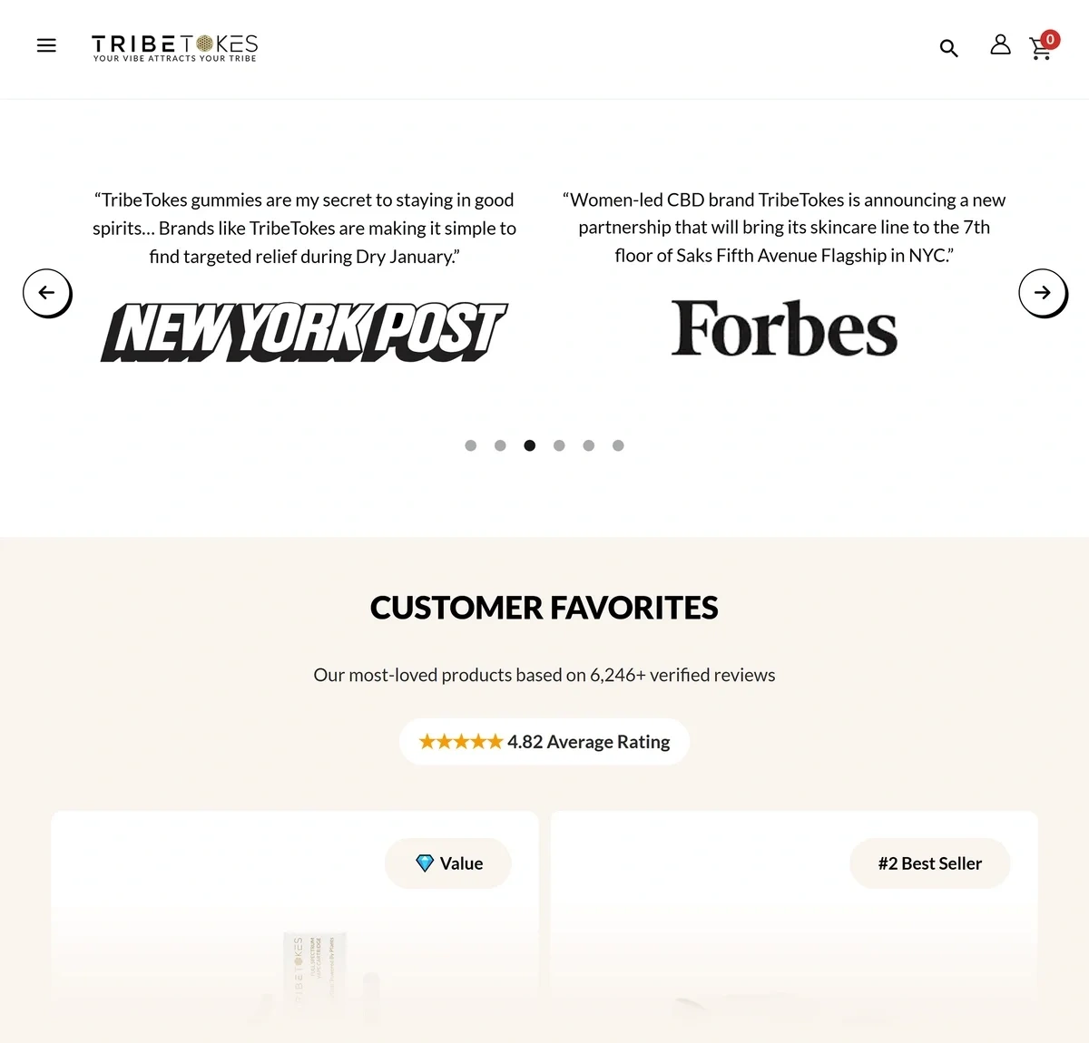 The TribeTokes homepage displays a scrolling list of press mentions from outlets like the New York Post and Forbes