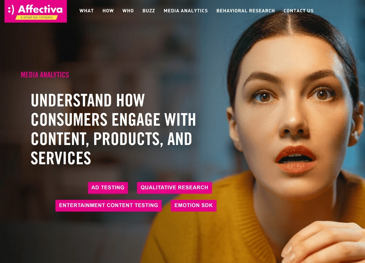 Screenshot from the Affectiva homepage