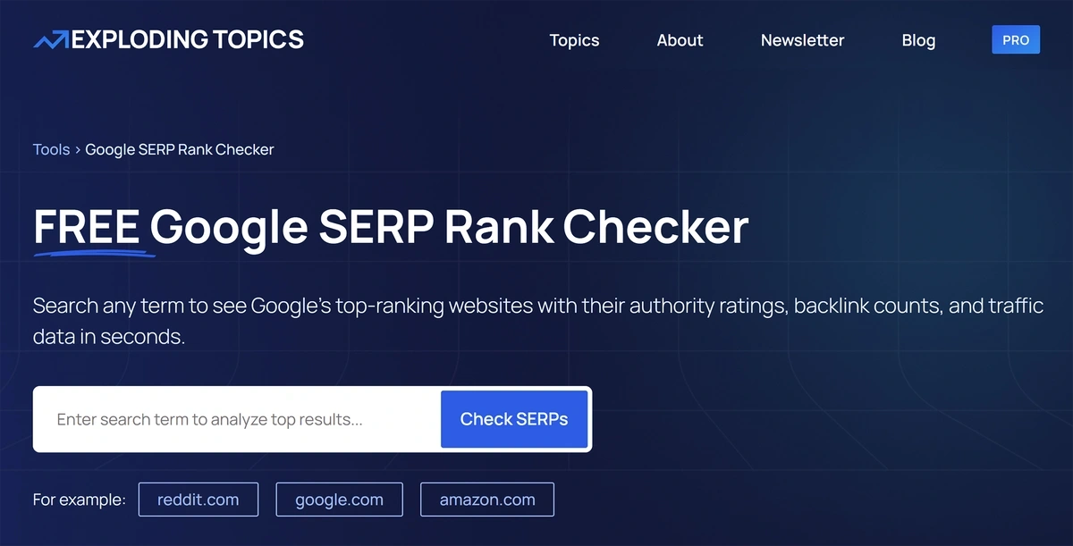 free serp rank checker