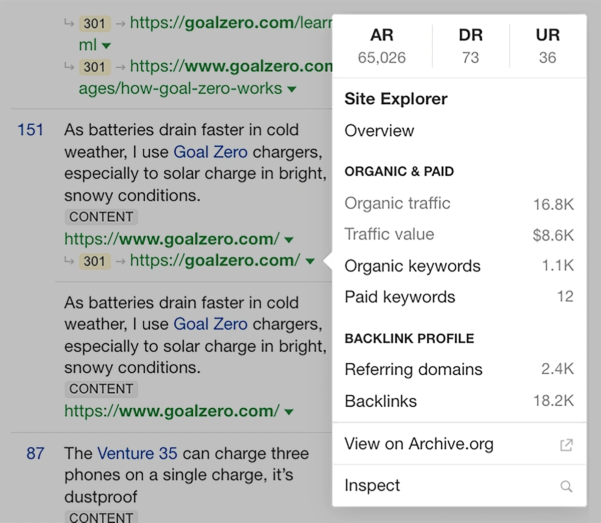 ahrefs backlink data