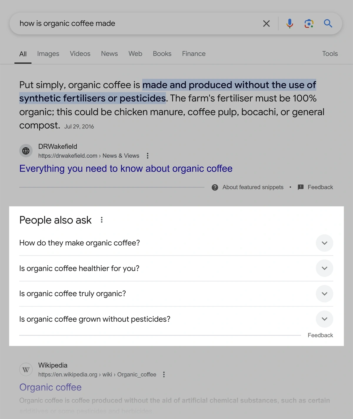 People also ask section example