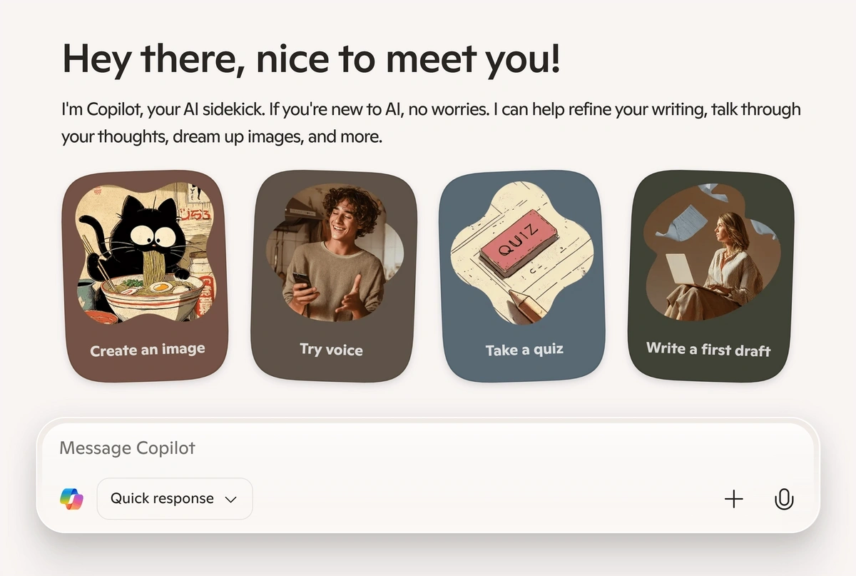 Microsoft Copilot homepage