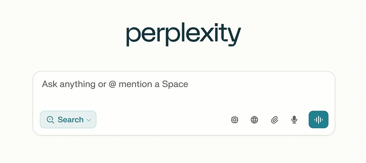 Perplexity AI homepage