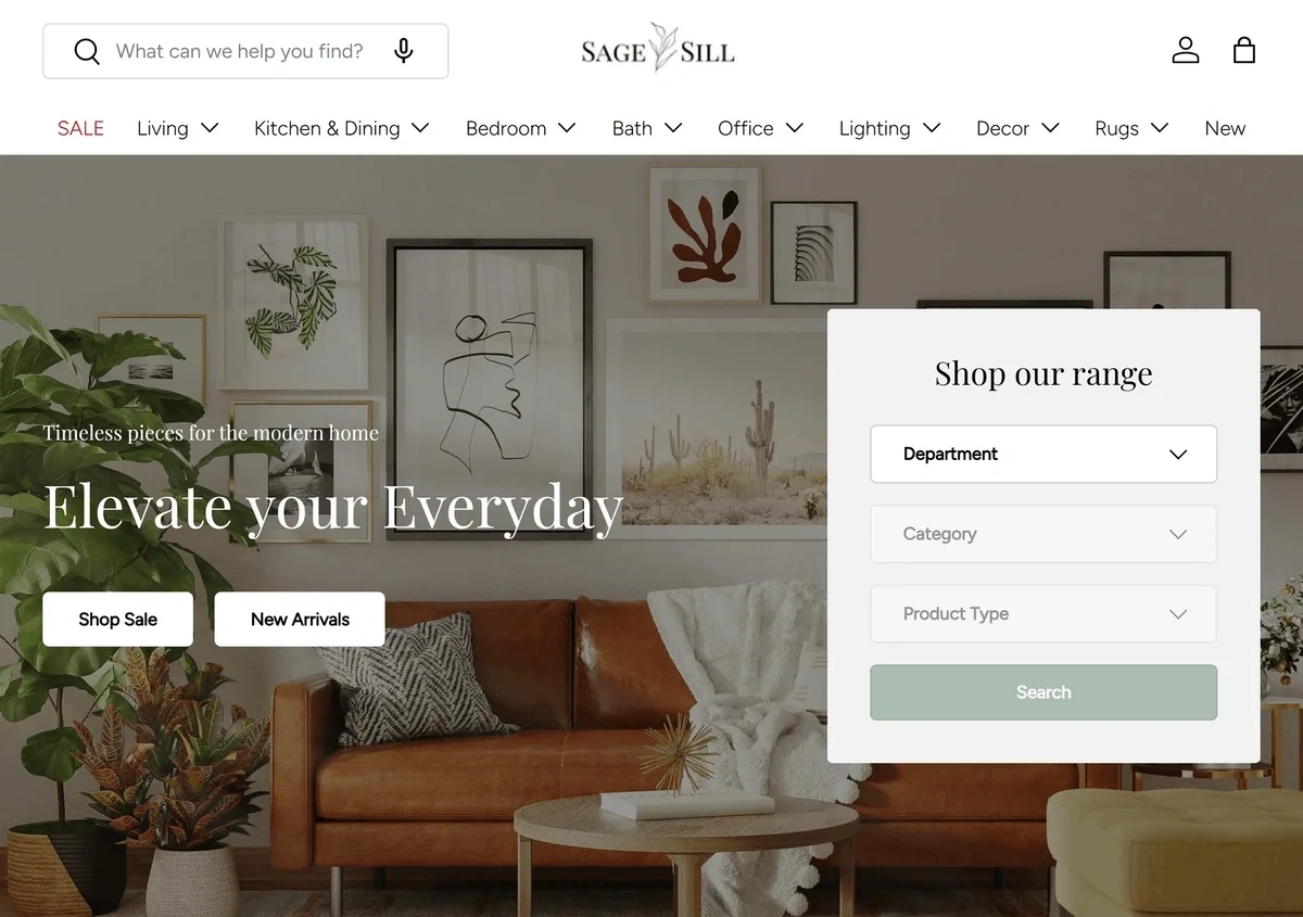 Sage & Sill home goods dropshipping site