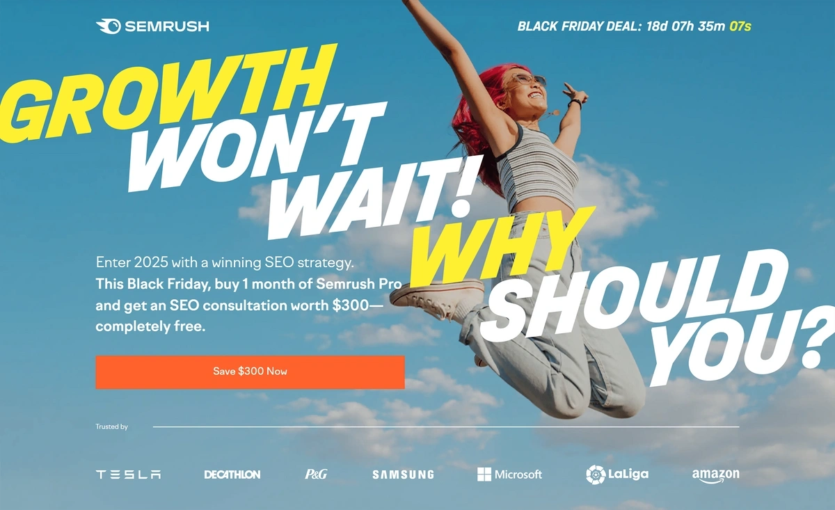 The Semrush Black Friday promotion