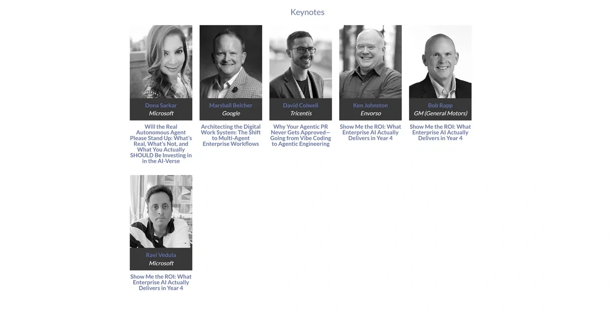 List of keynote speakers at 2026 AI Con conference Seattle