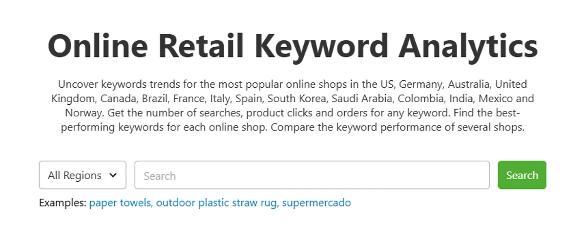 Semrush E-commerce Keyword Analytics tool