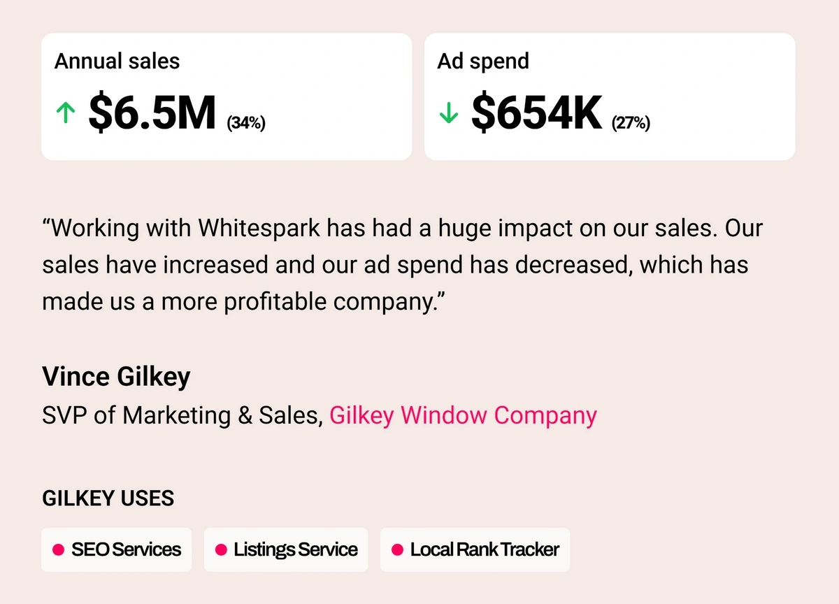 whitespark services testimonial