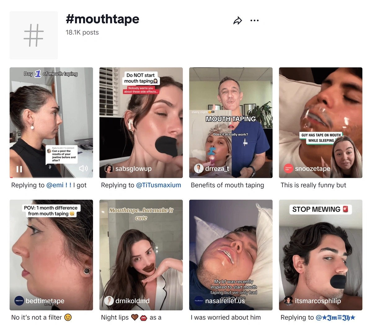 TikTok – #mouthtape