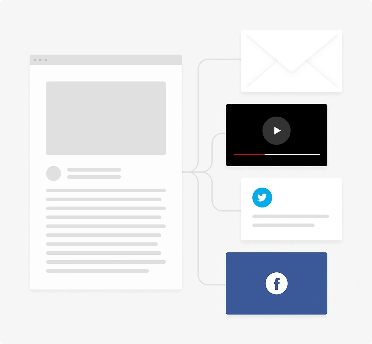 Illustration showing the concept of content repurposing