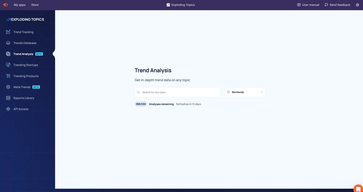 Exploding Topics screenshot