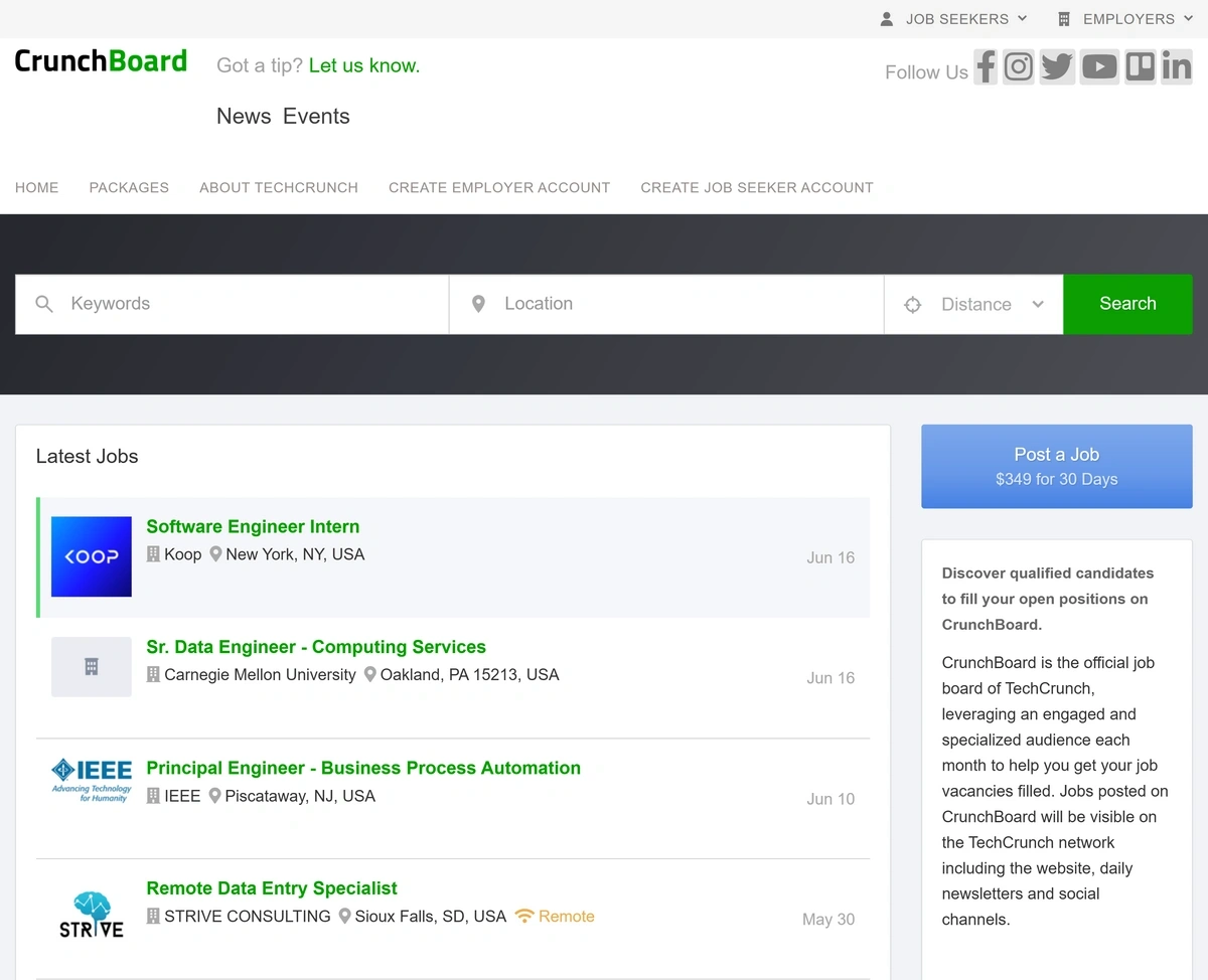 Crunchboard job board