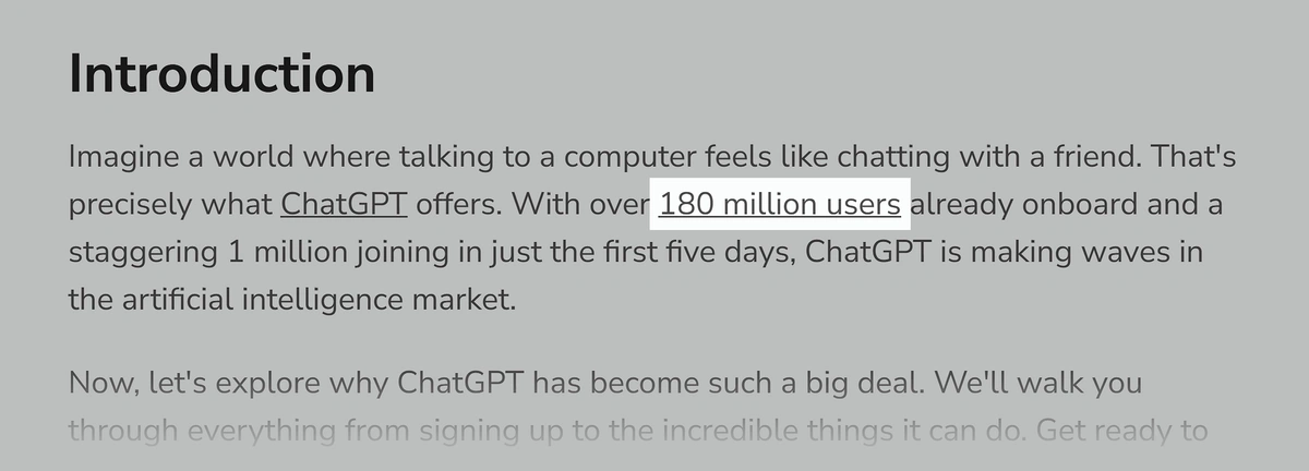 ChatGPT users post backlink